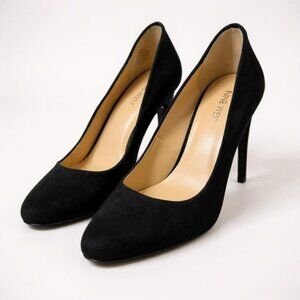 Nine‎ West WomensBlack Suede Pumps SZ 8.5 Round Toe Mid Heel Office Formal Shoes